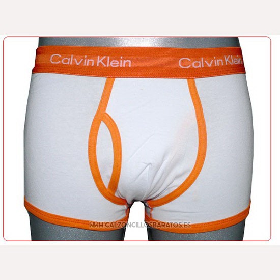 Boxer Calvin Klein Hombre 365 Naranja Blanco